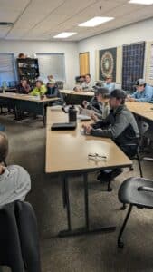 Electricians attending class